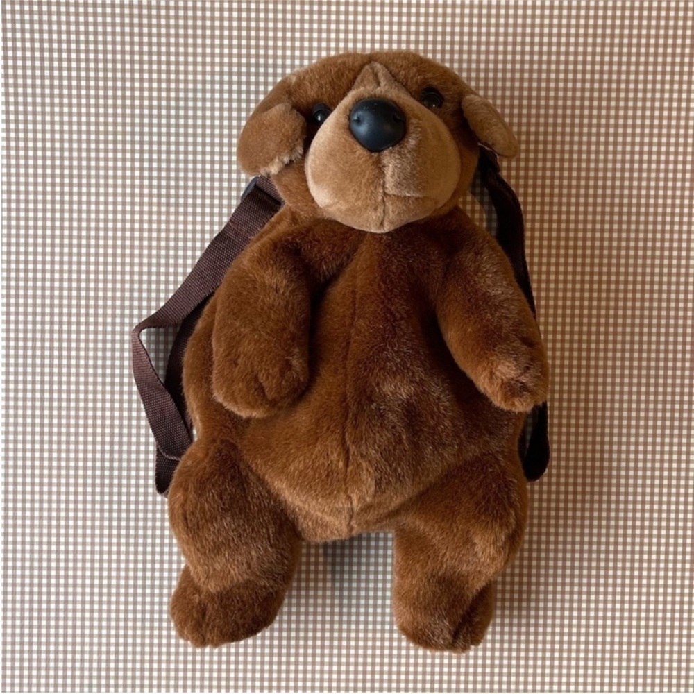 Vintage Dog Faux Fur small backpack‎